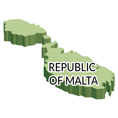 マルタ共和国無料フリーイラスト｜英語・立体(緑)